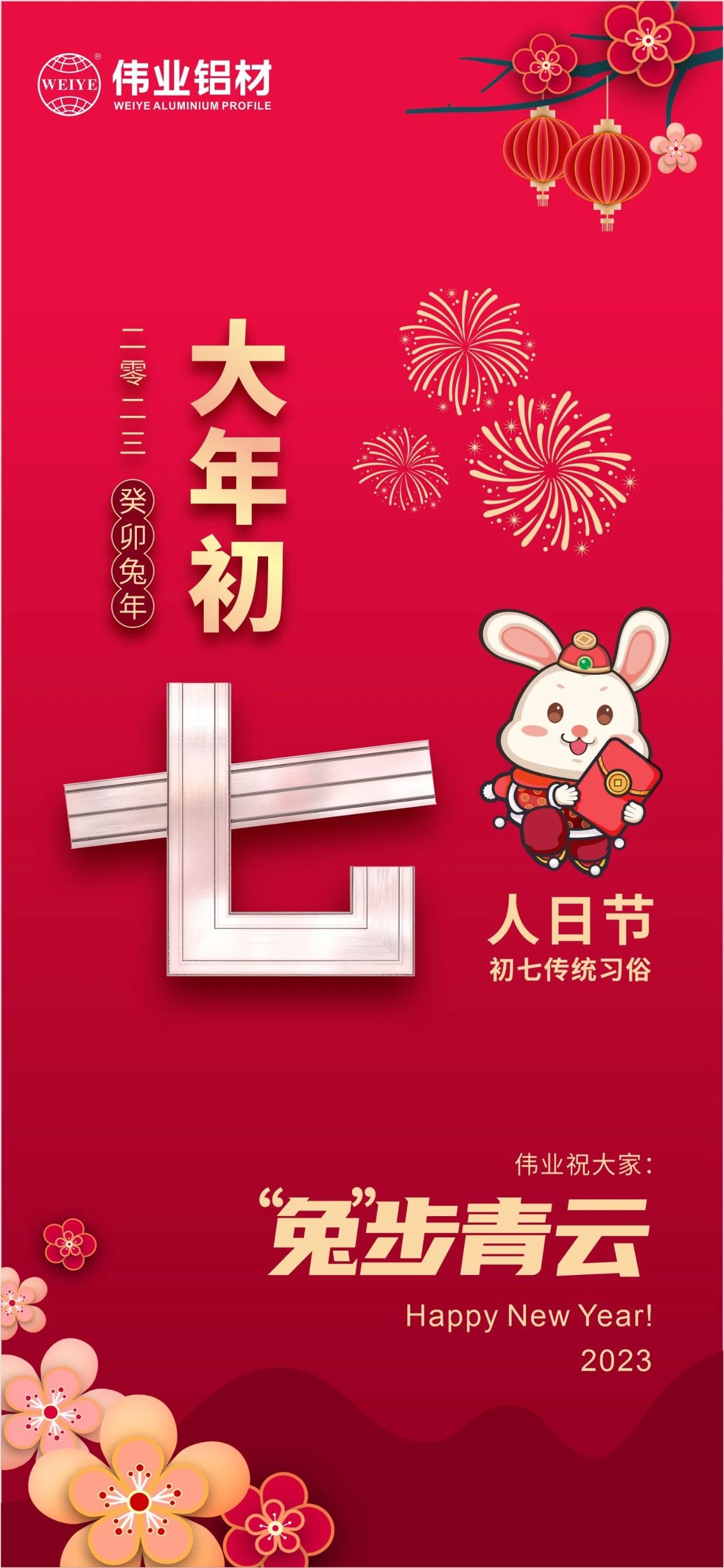 大年初七·人日節(jié)｜偉業(yè)祝您“兔”步青云！
